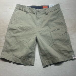St. John’s Bay Performance Comfort Stretch British Khaki Flat Front Shorts 34X10